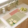 Alfombrilla de Drenaje para Cocina Cuadros Coloridos Retro de Barro Diatomeas Absorbente de Agua Secado Rápido Antideslizante Alfombrilla para Mesa Secado de Vajilla Tazones y Platos