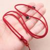 Collar simple ajustable con nudo de diamante único, cuentas redondas de ágata roja, cuerda, joyería para hombres y mujeres, colgante de jade, cordón, fabricantes al por mayor
