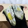 Pañuelo Estampado de Seda Artificial Estilo Artístico Primavera y Verano, Pañuelo Cuadrado Pequeño, Chal de Alta Gama, Pañuelo para el Cuello de Protección Solar, Pañuelo para la Cabeza, Bufanda