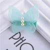 Horquilla con lazo de gasa con perlas de princesa de estilo coreano, pinza lateral para niña, tocado para bebé, accesorios para el cabello para niña