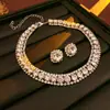 Collar Cuadrado de Diamante Set Europeo y Americano Exquisito Versátil Gargantilla Cadena para Clavícula Moda Lujo Accesible Collar de Gama Alta para Mujer