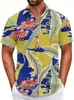 Camisa hawaiana de manga corta transfronteriza con cuello camisero, estilo casual europeo y americano, estampado de verano para hombre