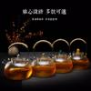 Tetera de vidrio estilo japonés con patrón de martillo, tetera especial con mango de cobre, juego de té de vidrio para estufa eléctrica de cerámica.