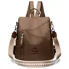 Mochila Nueva Sencilla para Viajes Diarios de Mujer al por Mayor Gran Capacidad Mochila de Moda Tendencia PU Suave Bolso Escolar Pequeño Casual