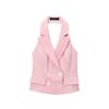 Estilo Europeo y Americano Transfronterizo Venta al por Mayor de Comercio Exterior Ropa de Mujer Aliexpress Nuevo Zra Listo para Usar Chaleco Halter de Doble Botonadura