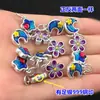 Pingente Tagging Corda de Mão Tecida Pulseira Colar Flor Estrela Lua Azul Queimado Prata S999 Acessórios DIY Feitos à Mão