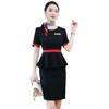 Vestido Ropa de Negocios Elegante Moda Viajero Esteticista Recepción de Hotel Joyería Ropa de Trabajo Verano Manga Corta para Mujer