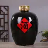 Jarro de Cerâmica para Vinho Jingdezhen 10 Jin 50 Jin 100 Jin 200 Jin Tanque de Aguardente Jarro Preto Doméstico Garrafa de Vinho Tinto Jarra de Vinho