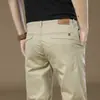 Pantalones Casuales de Algodón Puro Primavera y Verano 2025 para Hombre Sueltos Rectos Pantalones de Negocios de Alta Gama Pantalones Largos Versátiles para Hombre