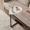 Mesa auxiliar moderna minimalista en forma de lágrima, móvil, adecuada para sala de estar, mini mesa de rincón, estante de almacenamiento para dormitorio, mesita de noche
