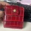 Bolsa Casual de Cuero PU con Patrón de Cocodrilo para Lápiz Labial Coreana Almacenamiento Pequeña Portátil Maquillaje Lápiz Labial Bolsa con Espejo