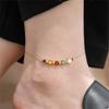 Tobillera Moderna de Acero de Titanio de Doble Cara con Corazón de Doble Capa para Mujer Chapada en Oro de 18K Nueva Versátil No se Desvanece de Moda Lujosa Accesible Tobillera