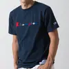 Camiseta de Manga Corta de Algodón Puro Unisex 2026 Nueva Camiseta Bordada Holgada Ins Marca de Moda Estilo Japonés Hong Kong Top Verano