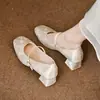 Tacones altos de punta redonda a juego con qipao 2026 otoño nuevo estilo estilo nacional chino no cansan los pies Mary Jane tacón grueso zapatos de vestir mujer