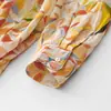 Camisa Elegante con Estampado de Nuevo Estilo para Primavera y Verano para Mujer, Cardigan Casual Holgado de Manga Larga Talla Grande con Cuello Polo