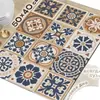 Tapete secante de tierra de diatomeas con diseño de azulejo floral vintage, posavasos de cocina, absorbente para encimera, antideslizante, resistente a la suciedad, resistente al desgaste, fácil de limpiar