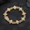 Pulseira de Trevo da Infinito Rap Hip-Hop Zircônia 5A Joia Colorida Colar Pulseira de Trevo Transfronteiriça