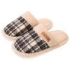 Pantuflas de algodón a cuadros Nanbo Wan para mujer, otoño e invierno, para interior, ligeras, de felpa, cálidas, para parejas, Baotou, para hombre
