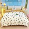 Algodón Cachemir Vegetal Cepillado Funda de Edredón Individual Juego de Cuatro Piezas Funda de Almohada Sábana para Dormitorio de Estudiante Estilo Moderno Simple