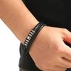 Pulsera tejida de cuero de doble capa personalizada AliExpress wish transfronteriza con hebilla magnética acero inoxidable joyería de cadena de cuero simple para hombres y mujeres