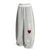 Pantalones Deportivos de Algodón con Cordón para Mujer 2025 Otoño Tendencia Estilo Pareja Sueltos Pierna Ancha Casual Largos