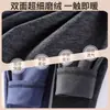 De terciopelo cuello medio hombres ropa cálida de otoño a prueba de frío cómoda elástica color liso a prueba de frío transpirable cepillado suave traje otoño e invierno