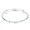 Pulseira Masculina Pequena Estilo Coreano Cintura Aberta Pulseira Sólida Banhada a Prata Cobre Branco Feminina Nicho Simples Pulseira Push-Pull Rotativa