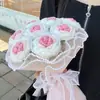Paquete de Material de Tejido Rosa Tailandés Ramo Tejido Terminado Hecho a Mano Decoración de Flores Ramo para el Día de la Diosa Regalo
