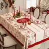Toalha de Mesa de Natal 2025 Nova Atmosfera Toalha de Mesa Vermelha À Prova d'Água e de Óleo Sem Lavar Decoração de Feriado Toalha de Mesa de Centro