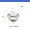 Tapa de tapón de acero inoxidable tapón de hierro galvanizado engrosado 46 puntos 1 pulgada 324050 tapa de tapón de acero inoxidable para tubería de agua