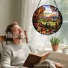 Adornos de vidrio de cosecha de otoño transfronterizos, decoraciones de vidrio coloridas para el hogar, decoraciones para ventanas, capta soles para el jardín