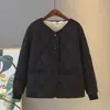 Chaqueta Interior de Algodón Cálida con Forro Polar para Mujer, Nuevo Estilo Otoño e Invierno, Abrigo de Algodón Ligero Ajustado para Mujer con Forro Interior Engrosado