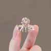 Presilha de cabelo pequena de alta qualidade com strass trançado para franja, presilha lateral fofa, presilha superior, presilha de cabelo pequena para a parte de trás da cabeça