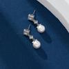 Aretes de Perlas de Zircón Pendiente de Perlas para Mujer Dulce Simple Combinable Joyería Nupcial de Cumpleaños Personalizada Moderna para Mujer Lujo Ligero