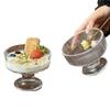 Vaso de bola de helado estilo Ins, tazón de yogur de vidrio, tazón de postre alto, vaso de mousse de pudín de batido de helado de alto valor de color