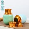 Kongshan Lluvia Larga Celadón de Longquan Tetera Pequeña Portátil de Viaje Tetera de Cerámica Sellada Grabado de logo