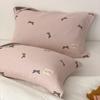 Funda de almohada de gasa clase A Algodón puro Par para el hogar Adulto Funda de almohada de algodón Absorbe el sudor y previene el aceite de la cabeza y se puede usar en todas las estaciones