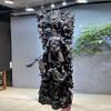 Escultura em Madeira Yulong Guan Gong Ébano Personagem Escultura em Raiz Chão Madeira Maciça Abertura Clube Hall da Empresa Artesanato Grande Sonho Fonte