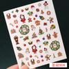 Explosiones Transfronterizas Pegatinas para Uñas Navideñas al por Mayor Copo de Nieve Reno Papá Noel Invierno Dibujos Animados Calcomanías 3D para Uñas