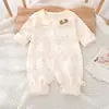 Mameluco JQ Jingqi para Bebé para Primavera y Otoño, Ropa de Bebé 100% Algodón, Mameluco de Cuatro Estaciones para Recién Nacido con Cuello Solapa y Broches