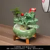 Tanque de Peces de Cerámica Adornos de Agua Corriente Fuente Pequeño Tanque para Peces Dorados Hogareño Recipiente Grande para Peces Sala de Estar Humidificación Decoración Paisajismo