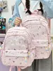 Diseño con ribete de encaje, mochila pequeña y femenina con estampado de estrellas de ensueño, adecuada para las salidas de fin de semana de los estudiantes de primaria, disponible en varios tamaños