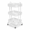 Estantería de almacenamiento de hierro forjado móvil multiusos de pie con ruedas, carrito de almacenamiento multicapa para cocina y baño