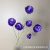 6 rosas artificiais requintadas para decoração de local de cerimônia de casamento, decoração de parede de fundo de hotel, atacado transfronteiriço de materiais florais