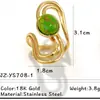 Anillo Yusen de Acero Inoxidable con Piedra Natural Europea y Americana Joyería de Mano para Mujer Nicho Lujo Accesible Anillo de Acero de Titanio que No se Desvanece Joyería Transfronteriza