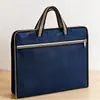 Bolsa para documentos A4 Portátil Bolsa para documentos em tecido Oxford Lona Maleta para reunião de estudantes impressão de LOGO maleta atacado