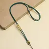 Cordão de Pingente de Alta Qualidade Tecido à Mão, Fivela de Segurança Dourada, Pingente de Jade, Cordão de Colar Amuleto Buda de Cera de Abelha para Homens e Mulheres