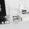 Caja de almacenamiento estilo cajón para escritorio, caja de acrílico transparente, organizador de papelería para escritorio, estante de almacenamiento para artículos pequeños de oficina