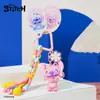 Baimao Serie de Puntadas Genuinas Llavero Lindo con Cuentas, Adorable y Exquisito Colgante de Muñeca Ángel Pareja para Mochila