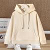 Sudaderas de Algodón para Niños, Hombres y Mujeres Chaquetas de Manga Larga de Color Puro Otoño e Invierno Sueltas Uniformes Escolares de Jardín de Infancia Forradas de Polar para Mantener el Calor